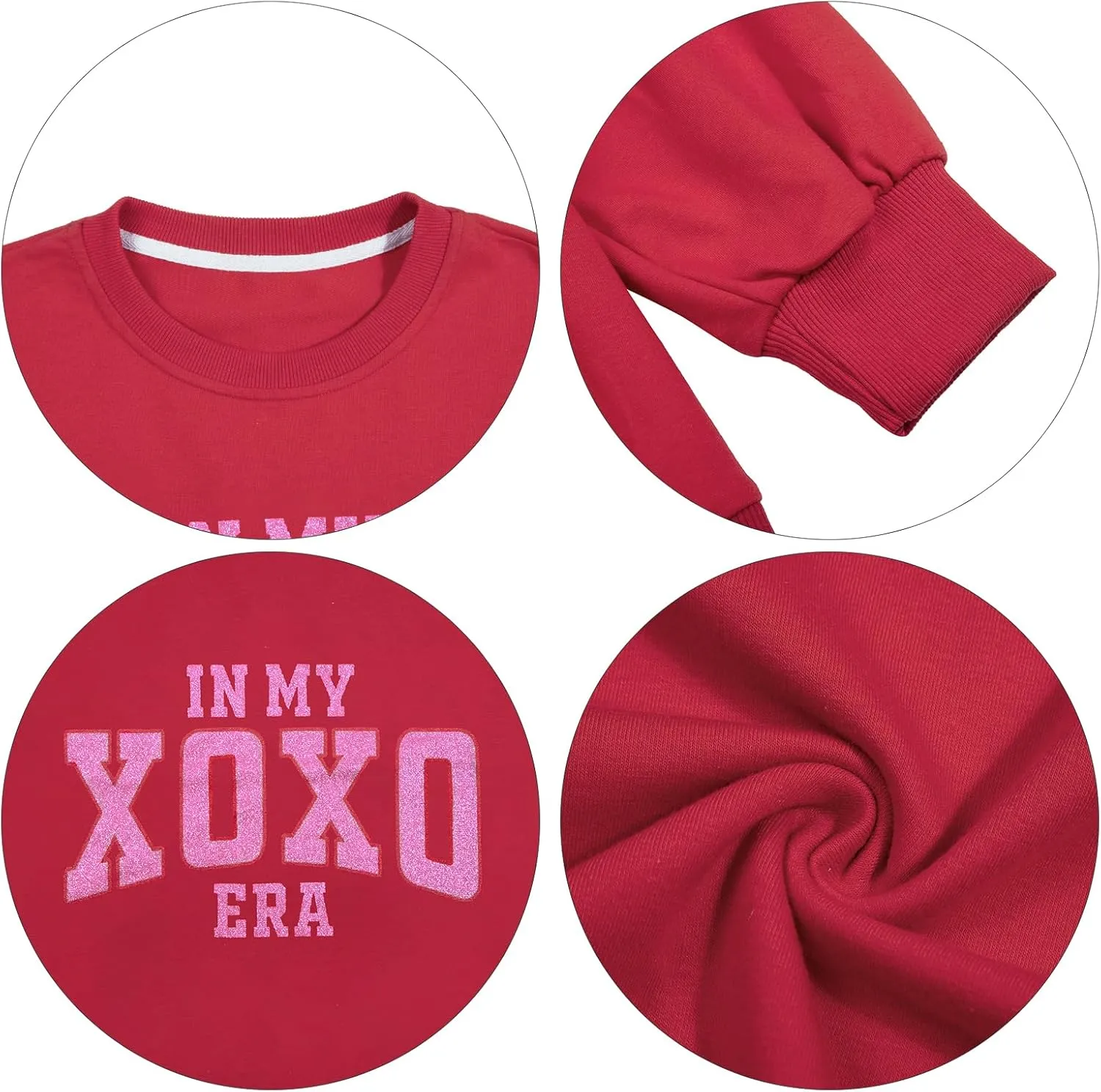 UNIQUEONE Valentines Sweatshirts Valentine Shirts: Womens Love Heart Tees Oversized Xoxo Crewneck Pullover