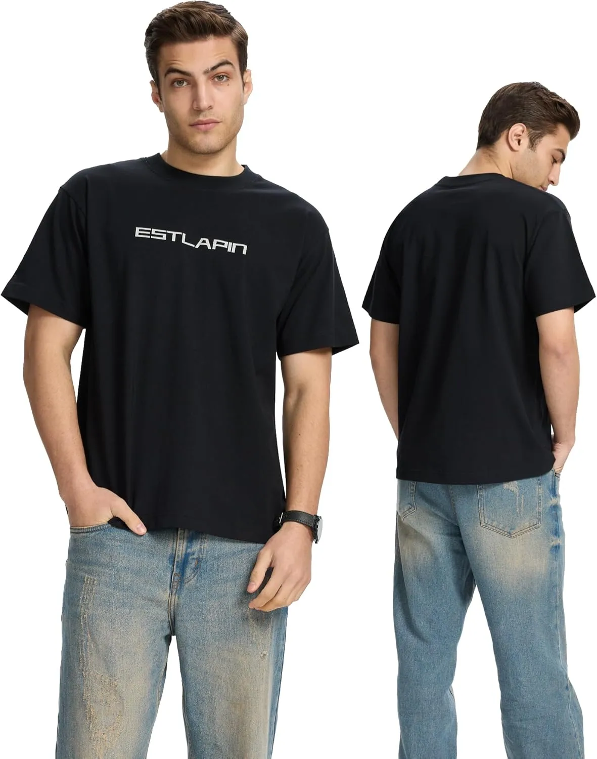 Unisex Heavyweight Cotton Oversized T-Shirts Loose Short Sleeve Tops Fashion Summer Casual Solid Tees