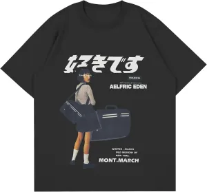 Vamtac Graphic Tees for Women Y2K Oversized Tshirts Japanese Streetwear Tops Casual Loose Summer Cotton Unisex