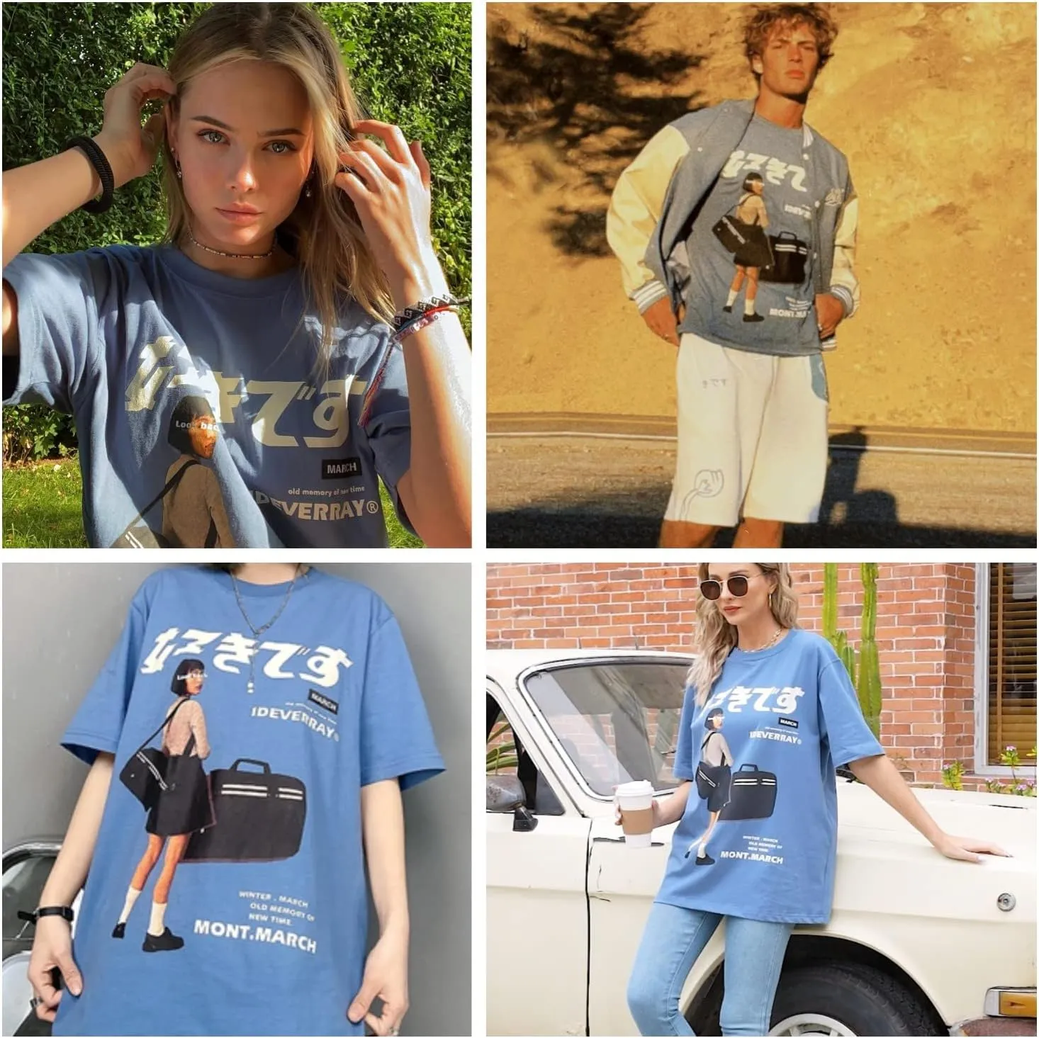 Vamtac Graphic Tees for Women Y2K Oversized Tshirts Japanese Streetwear Tops Casual Loose Summer Cotton Unisex