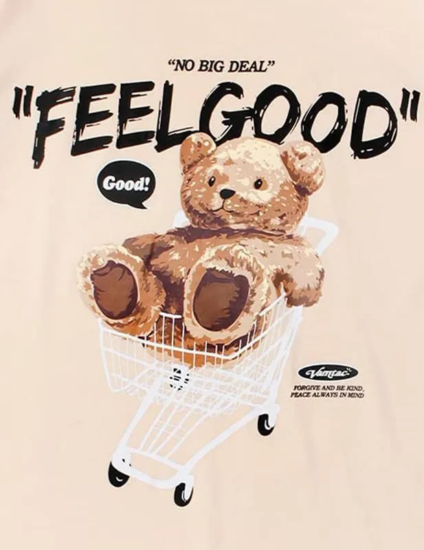 Vamtac Graphic Tees Men Bear Oversized T Shirt Cotton T Shirts Streetwear Casual Y2K Summer Tops Unisex