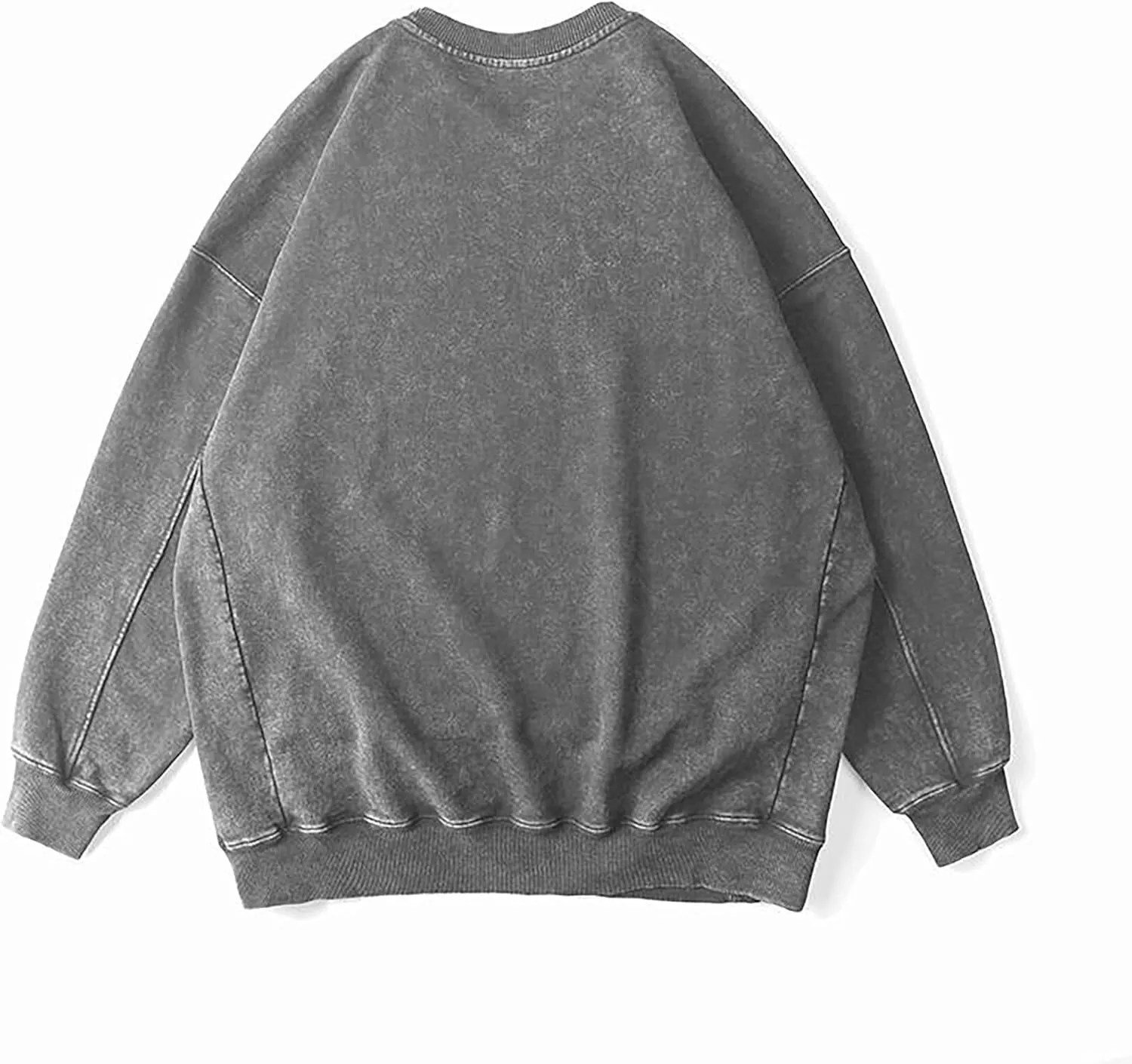Vamtac Sweatshirt Oversized CrewNeck Long Sleeve Shirts Casual Sweatshirts Solid Wash Vintage Streetwear Tees With Pocket