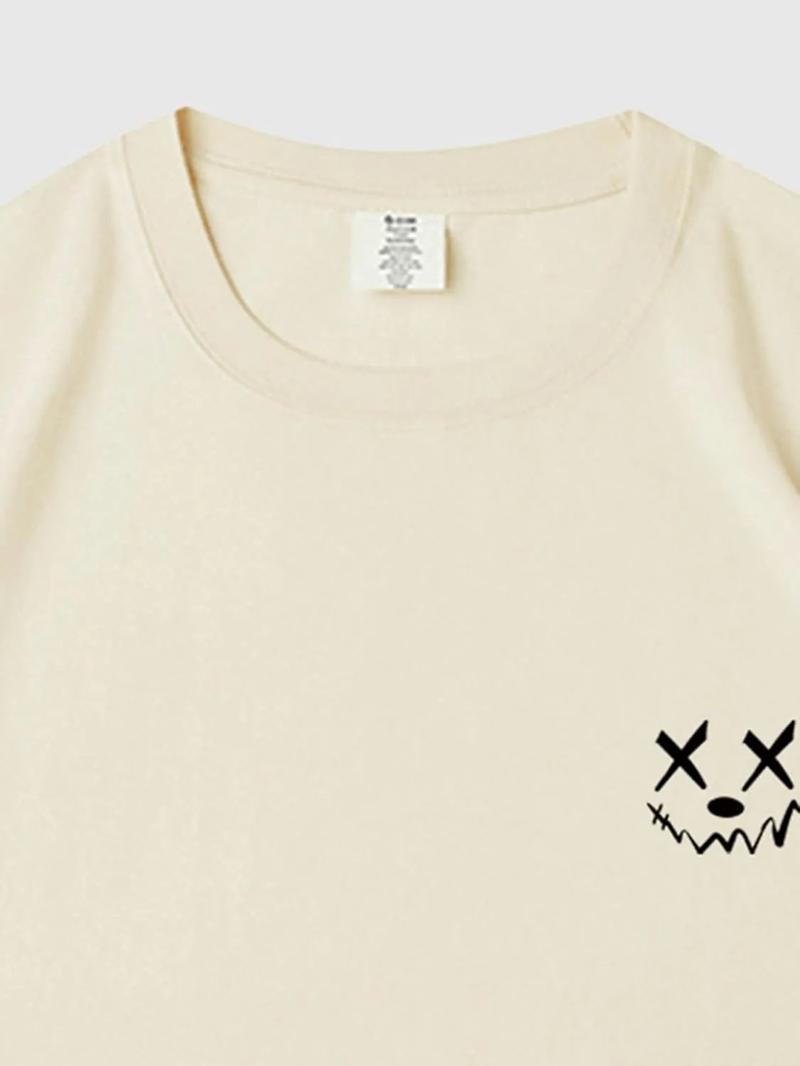 Verdusa Men's Letter Graphic Tees Oversized Cotton T Shirt Drop Shoulder Crew Neck Slogan Tee Top
