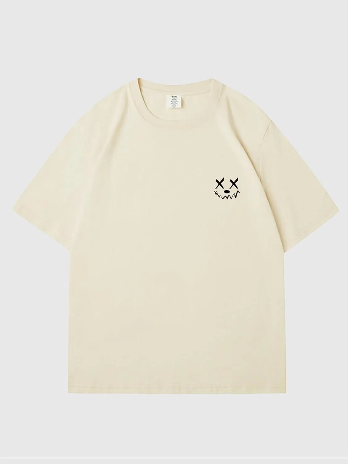 Verdusa Men's Letter Graphic Tees Oversized Cotton T Shirt Drop Shoulder Crew Neck Slogan Tee Top