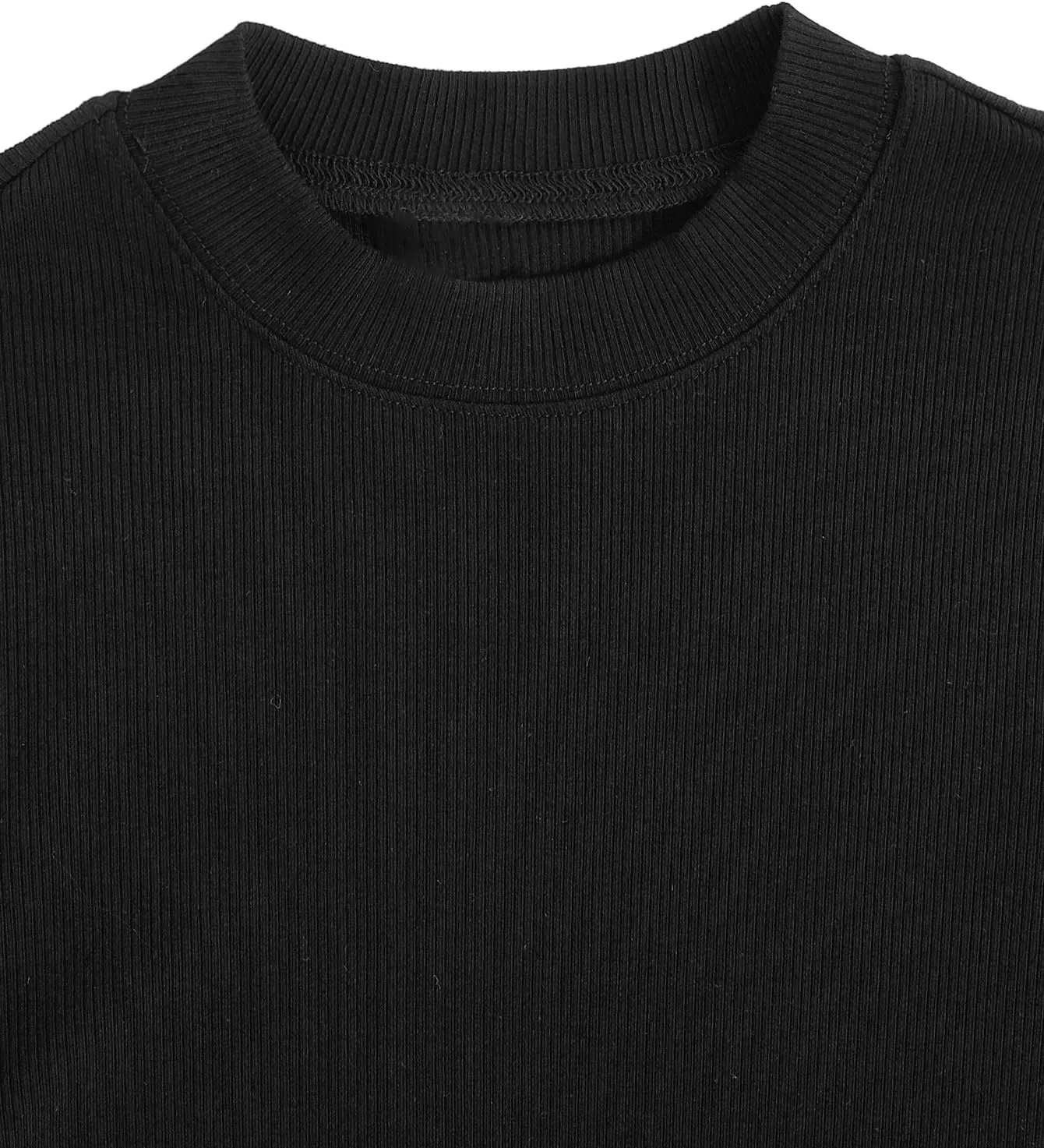Verdusa Women's Business Casual Tops Mock Neck Short Sleeve Knit Basic Tees Work Ofiice Outfits