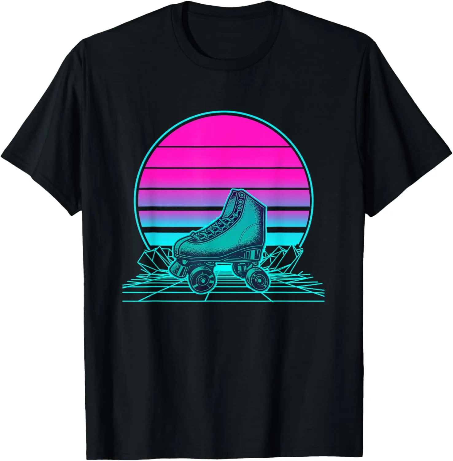 Vintage Retro Sunset Roller Skate T-Shirt