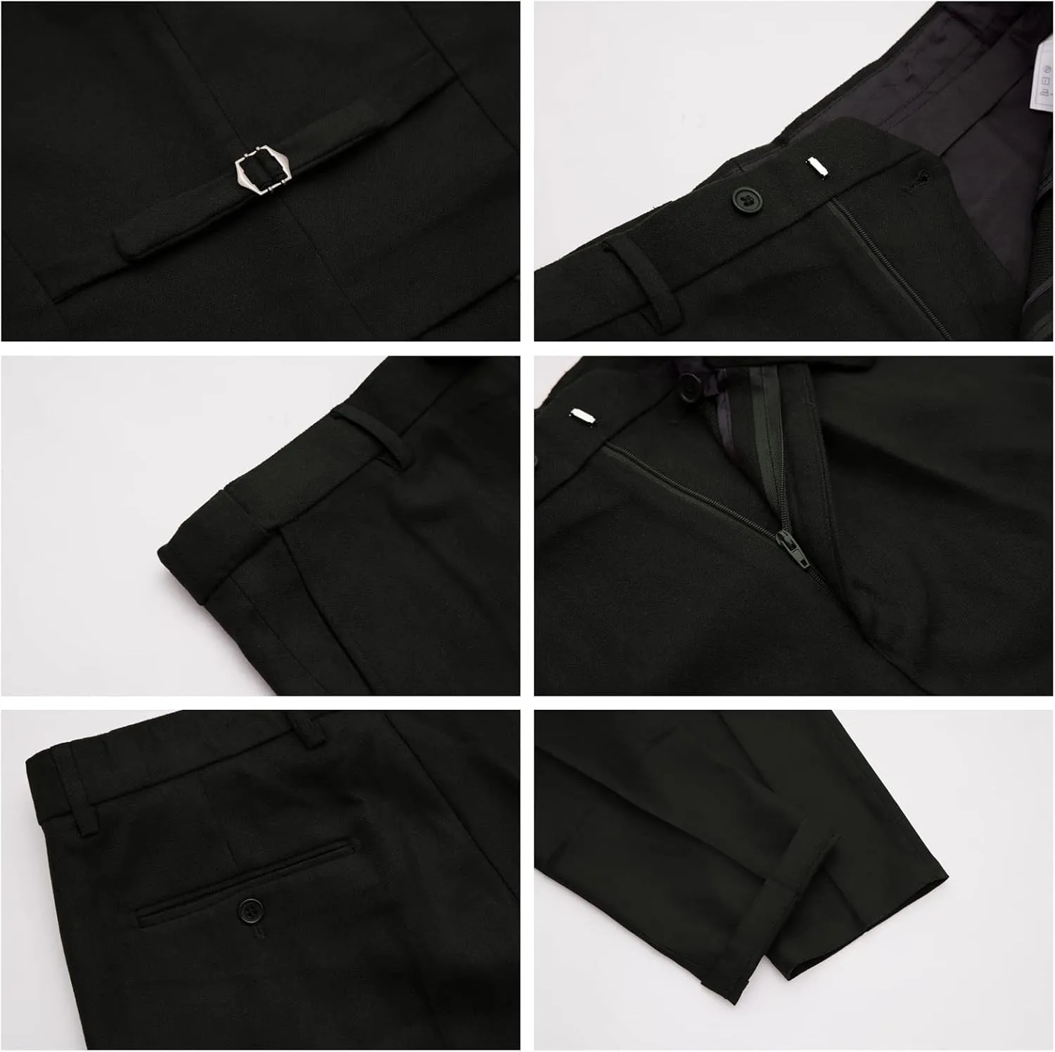 WEEN CHARM Men's Slim Fit 3 Piece Tuxedo Suit One Button Shawl Lapel Blazer Jacket Vest Pants Set