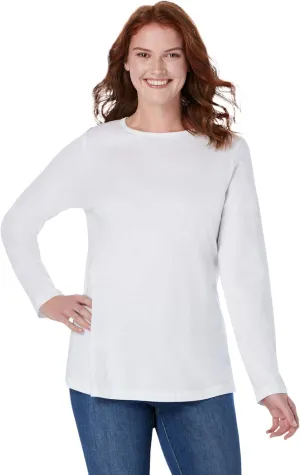 Woman Within Women's Plus Size Perfect Long-Sleeve Crewneck Tee
