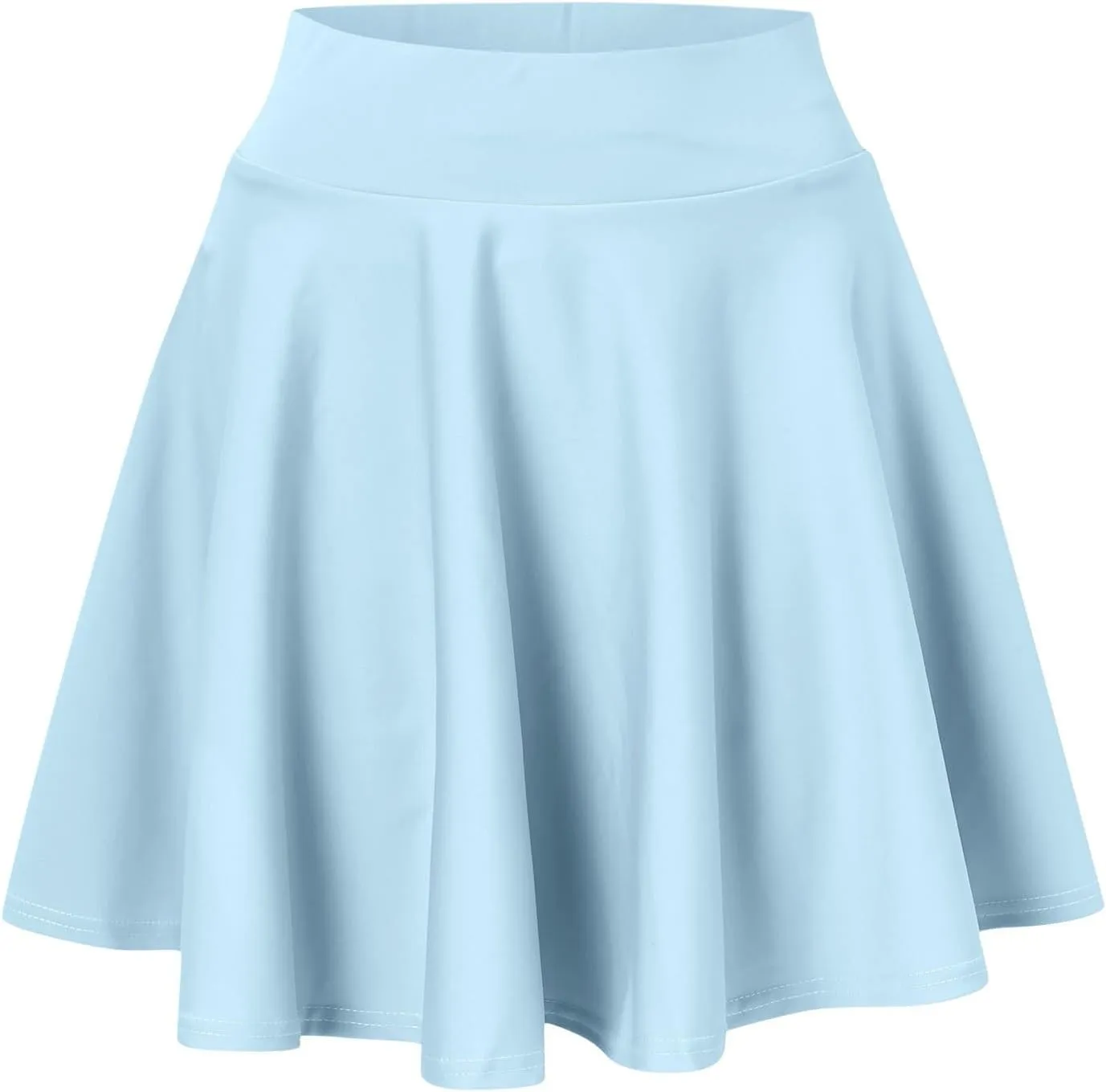 Women Fashion Casual Short Style Solid Half Skirt Glare Sun Skirt Pleated Skirt Midi Skirt for Women