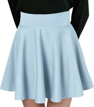 Women Fashion Casual Short Style Solid Half Skirt Glare Sun Skirt Pleated Skirt Midi Skirt for Women