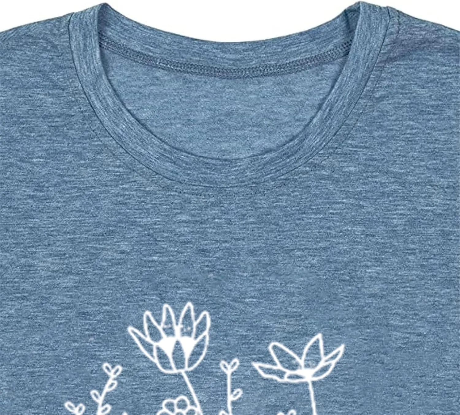 Women Graphic Tees Cute Nature Flower Printed Funny Short Sleeve Tops Vintage Novelty Casual Teacher Shirt