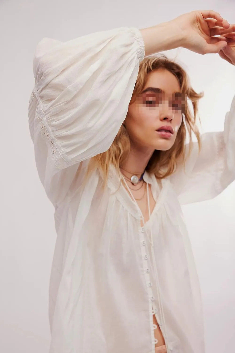 Women Lace Tie Front Top Y2k Coquette Long Sleeve Button Up Chiffon Cardigan Flowy Boho Peplum Shirt Going Out Tops