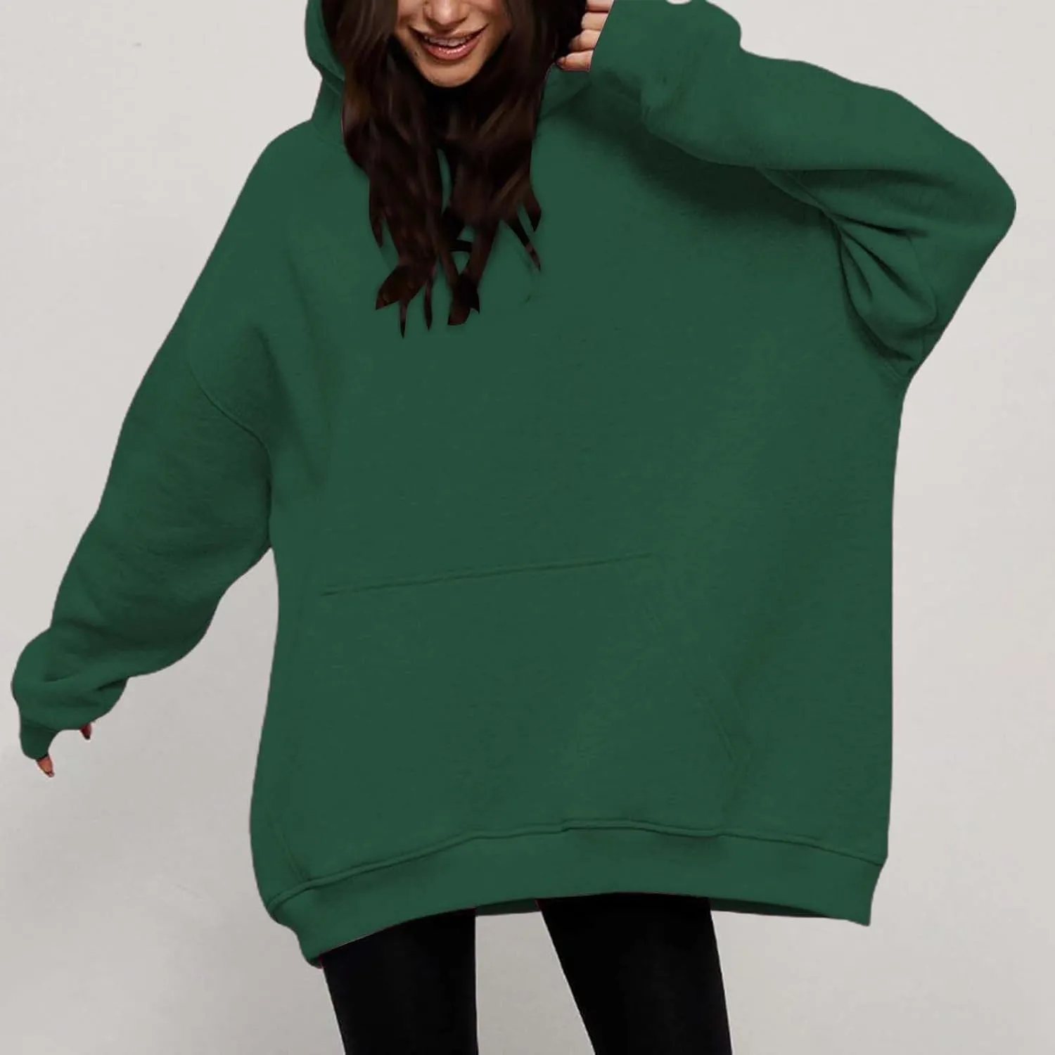 Women Oversized Hoodies Fleece Hooded Sweatshirts With Pockets Casual Long Sleeve Drop Shoulder Pullover