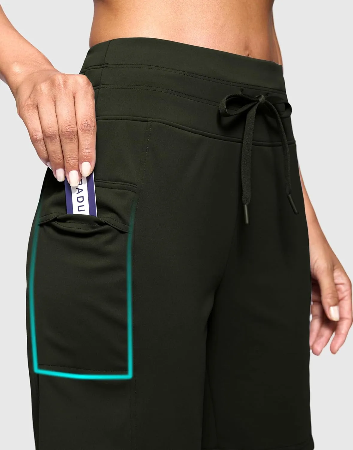 Women's 7" Athletic Bermuda Shorts with Side Pockets High Waisted Stretchy Long Shorts for Women Gym Running Casual