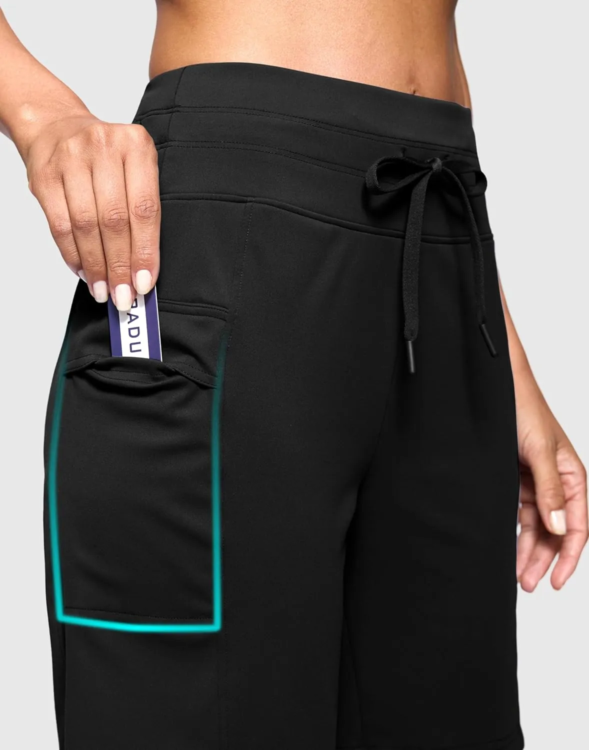 Women's 7" Athletic Bermuda Shorts with Side Pockets High Waisted Stretchy Long Shorts for Women Gym Running Casual