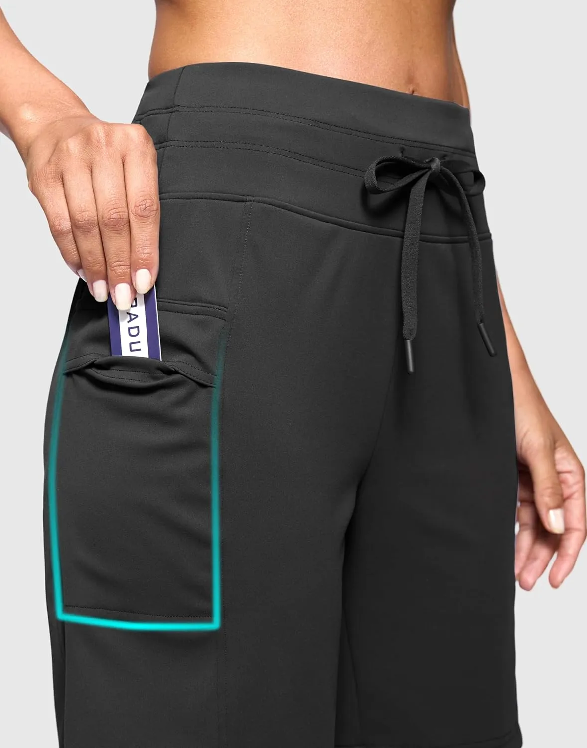 Women's 7" Athletic Bermuda Shorts with Side Pockets High Waisted Stretchy Long Shorts for Women Gym Running Casual