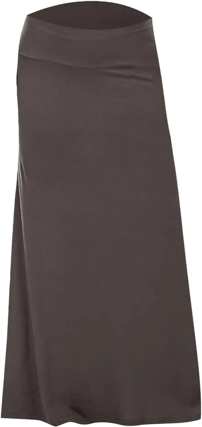 Women's Casual Ruched Stretchy High Waist A Line Skirt Flared Midi Skirt Leather Skirt for Women with Zipper