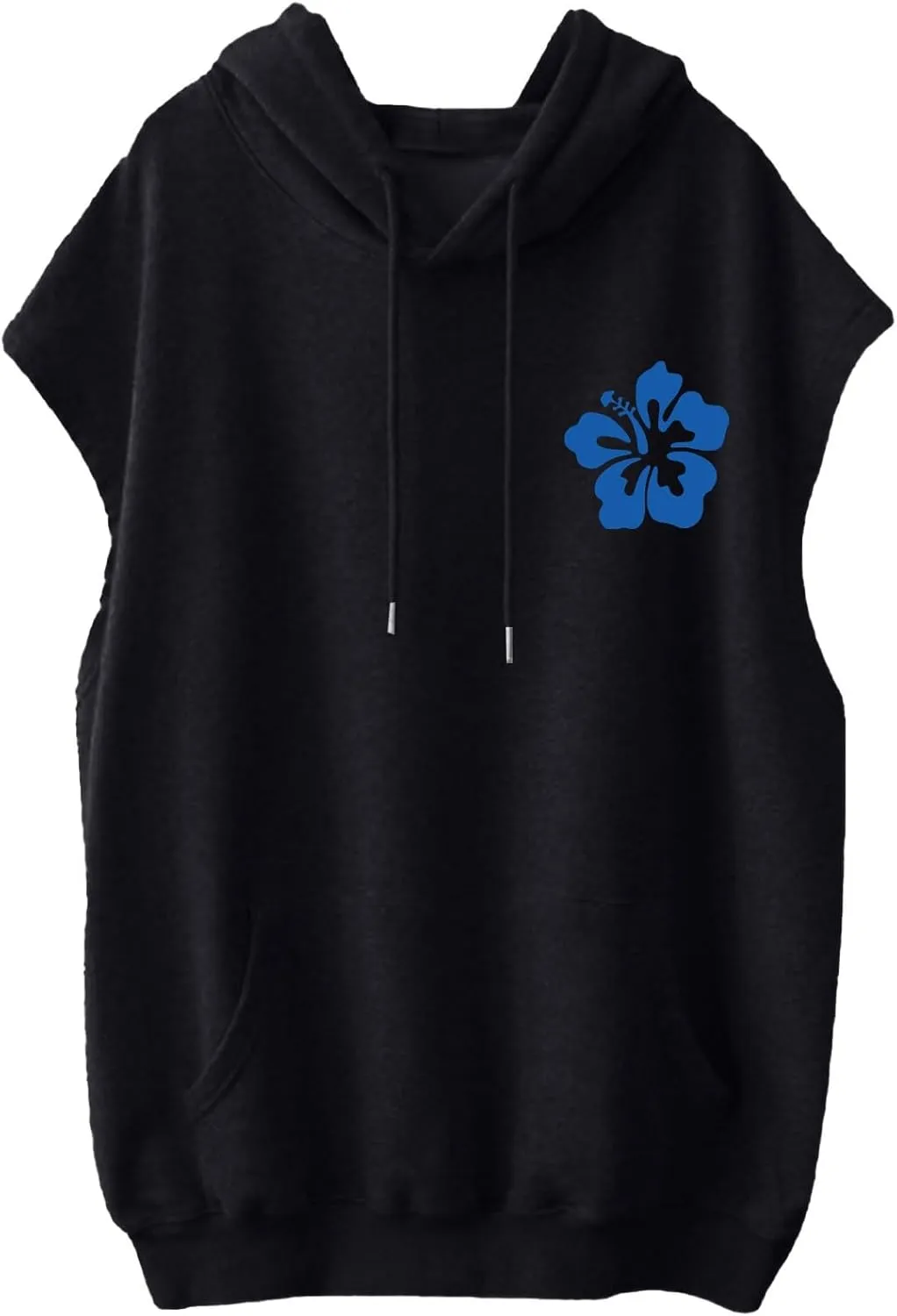 Womens Hawaii Hooded Tank Top,Palm Graphic Print Cap Sleeve Athletic Exercise Loose Fit Casual Oversized Hoodie Vest