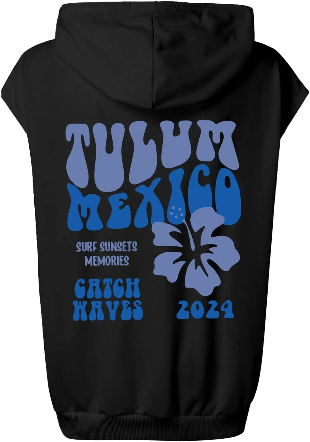 Womens Hawaii Hooded Tank Top,Palm Graphic Print Cap Sleeve Athletic Exercise Loose Fit Casual Oversized Hoodie Vest