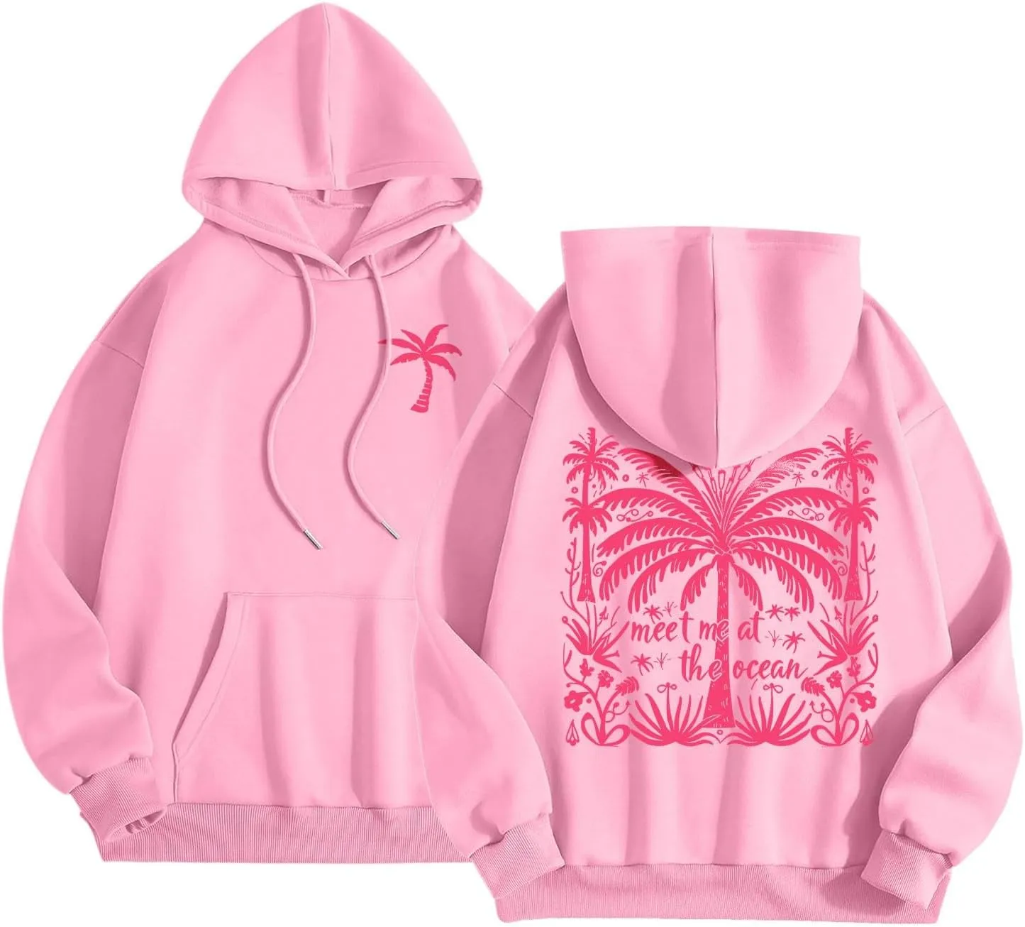 Womens Letter Print Oversized Hoodies Sweatshirts Casual Long Sleeve Pullover Tops with Pocket Fashion Outfits Clothes