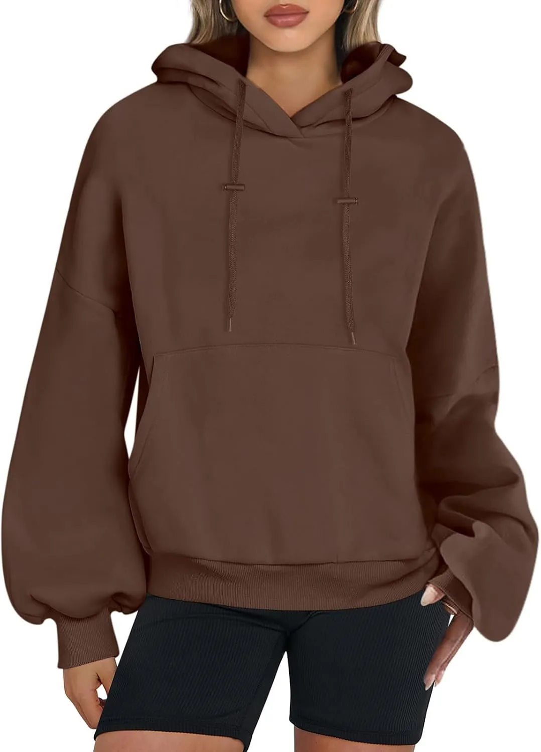 Womens Oversized Hoodies Tops Loose Fit Fleece Sweatshirts 2024 Fall Pullover Sweaters Teen Girls Clothes with Pocket