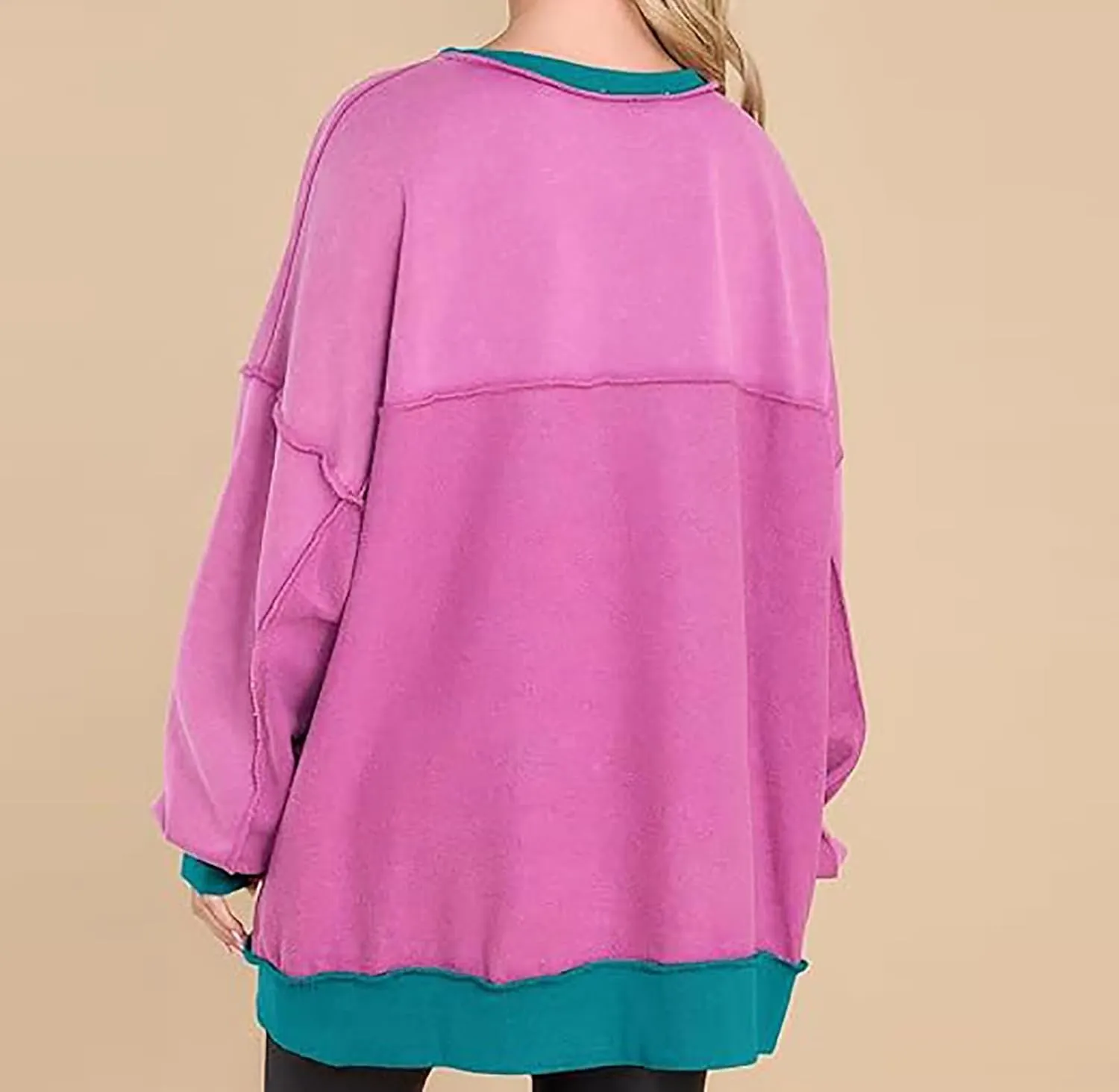 Womens Oversized Sweatshirts 2024 Fashion Fall Hoodies Long Sleeve V Neck Button Down Pullover Loose Fit Tops