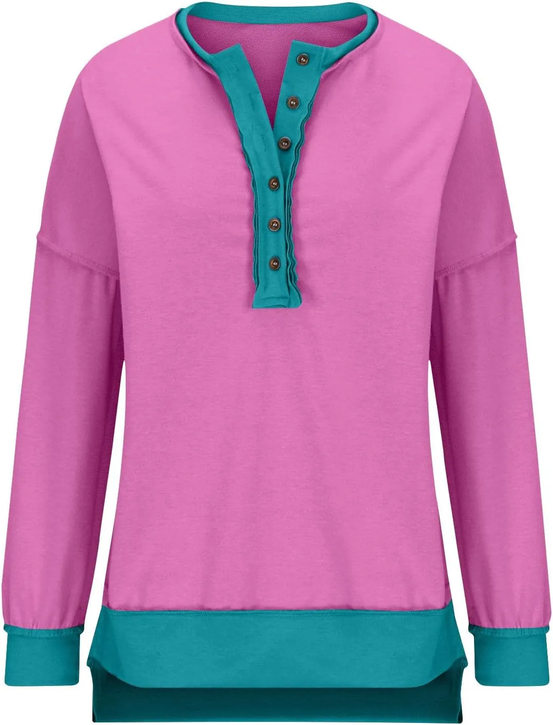 Womens Oversized Sweatshirts 2024 Fashion Fall Hoodies Long Sleeve V Neck Button Down Pullover Loose Fit Tops
