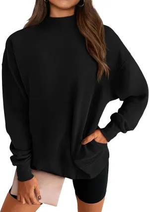 Womens Oversized Sweatshirts Turtleneck Pullover Long Sleeve Sweatshirt Casual Loose Tops Fall Fashion Outfits