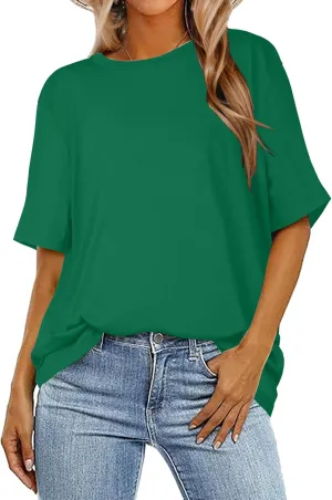 Womens Oversized T Shirts Loose Fit Graphic Tees Summer Casual Short Sleeve Tops