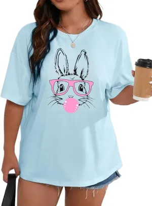 Women's Plus Size Short Sleeve Tops Jesus Shirt Christian Shirts Easter Graphic Tees