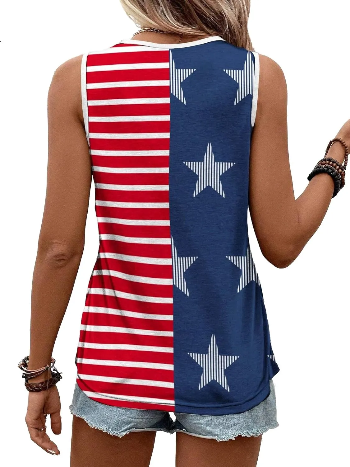 Women's Red White and Blue Shirts Patriotic Tops American Flag Graphic Crop Tops for Teen Girls