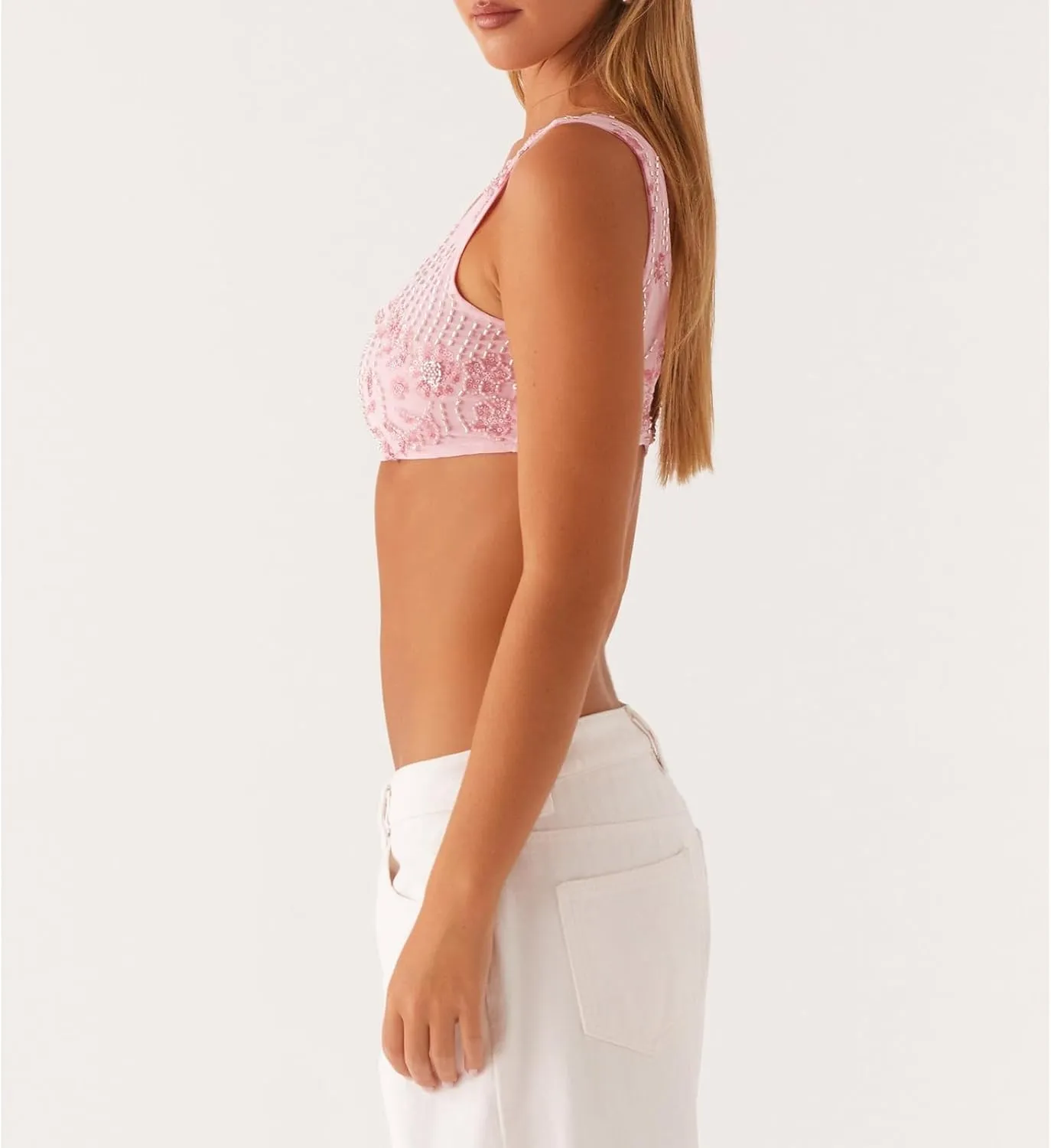 Womens Sequin Sparkle Cami Tank Bralette Tops Y2k Summer Low Back Rhinestone Glitter Going Out Cropped Top
