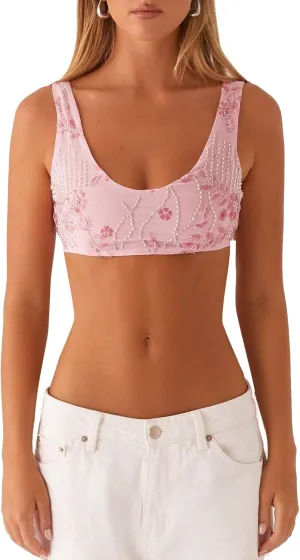Womens Sequin Sparkle Cami Tank Bralette Tops Y2k Summer Low Back Rhinestone Glitter Going Out Cropped Top