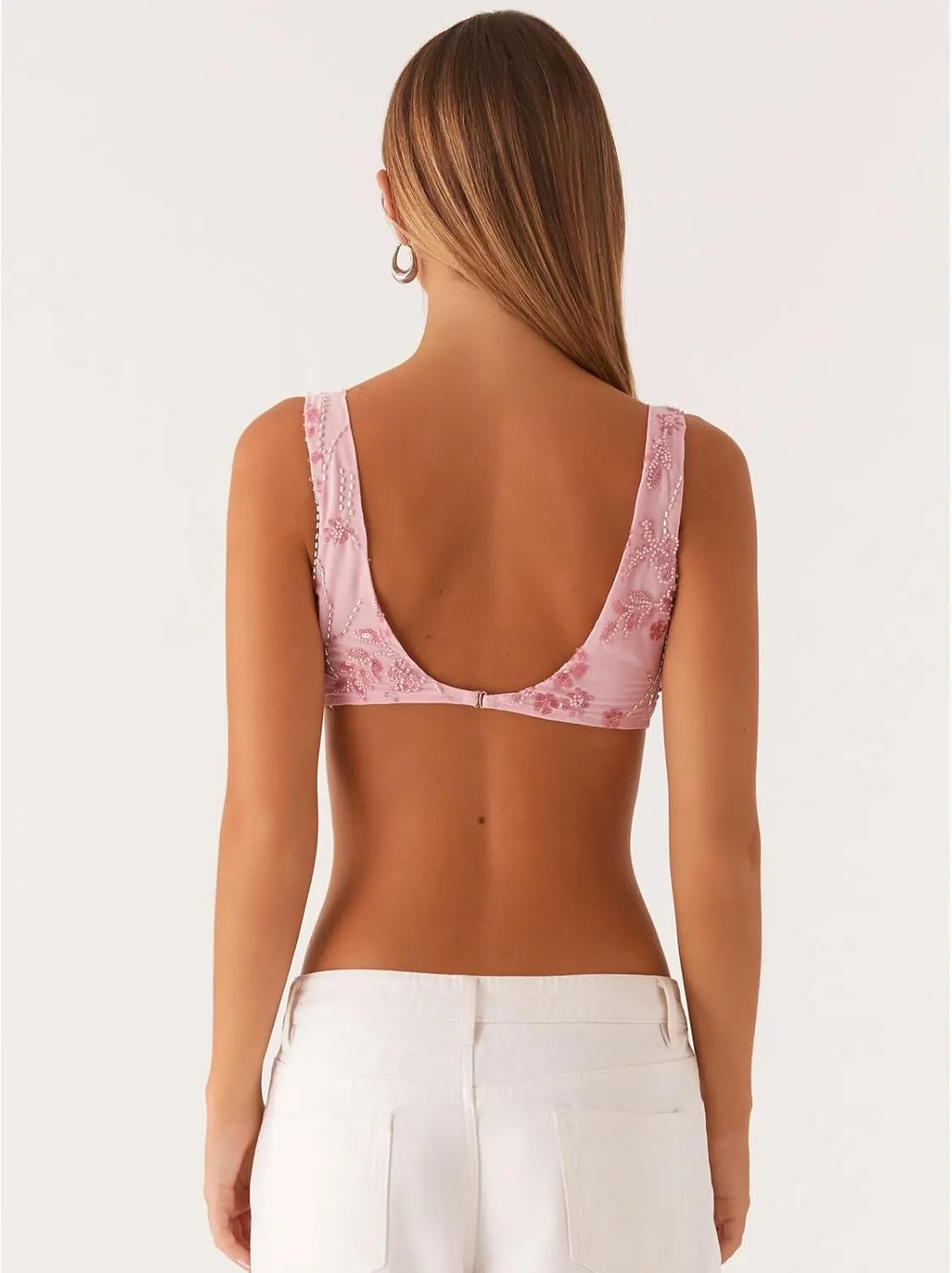 Womens Sequin Sparkle Cami Tank Bralette Tops Y2k Summer Low Back Rhinestone Glitter Going Out Cropped Top