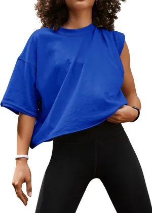 Women's Summer Short Sleeve Crop Tops Casual Basic Cotton Athletic Yoga Running T-Shirts