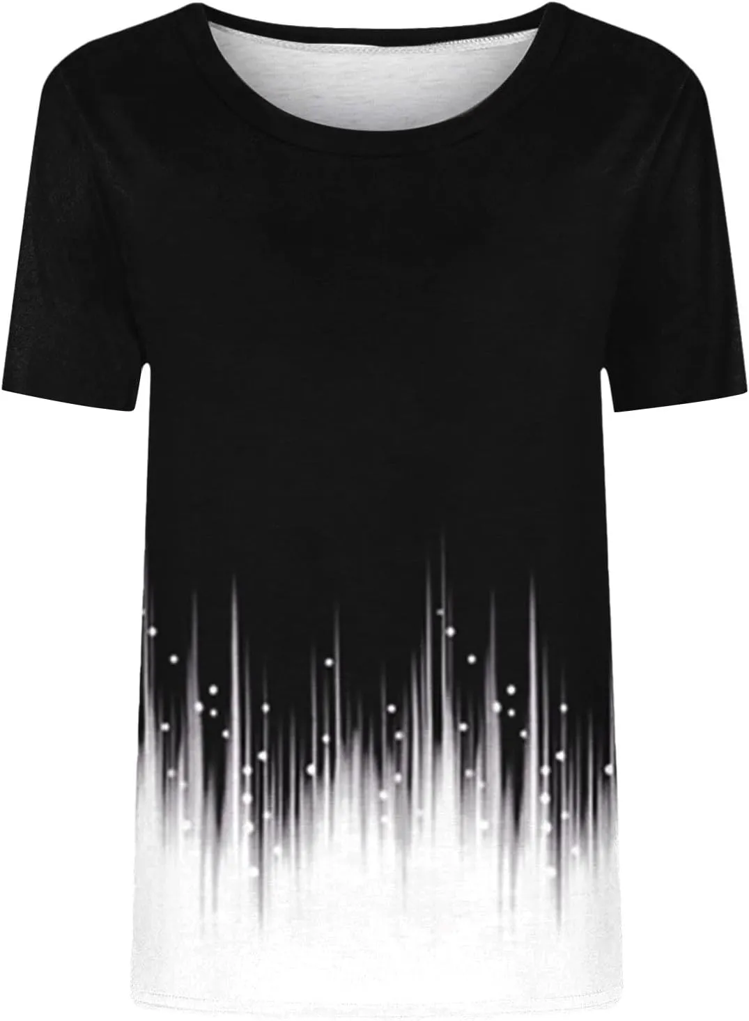 Womens Summer Tops 2025 Crew Neck Short Sleeve T Shirts Dressy Casual Blouses Cute Printed Tees Loose Trendy Outfits
