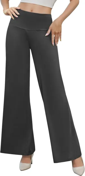 Womens Wide Leg High Waist Palazzo Pants for Women Casual Soft Lounge Pants Loose Comfy Trousers