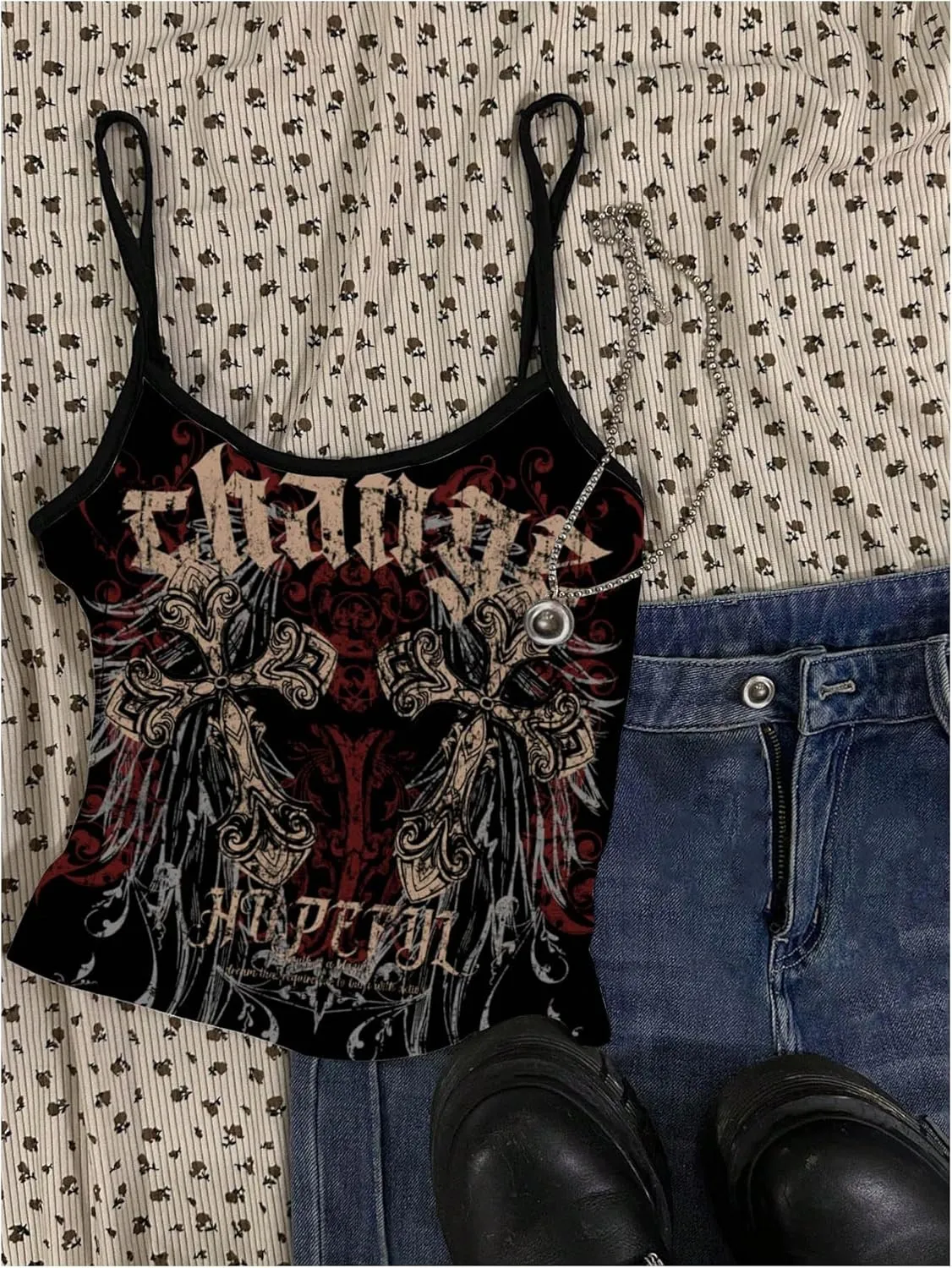 Women's Y2K Leopard Print Slim Fit Camisole Tops Casual Spaghetti Strap Tank Tops