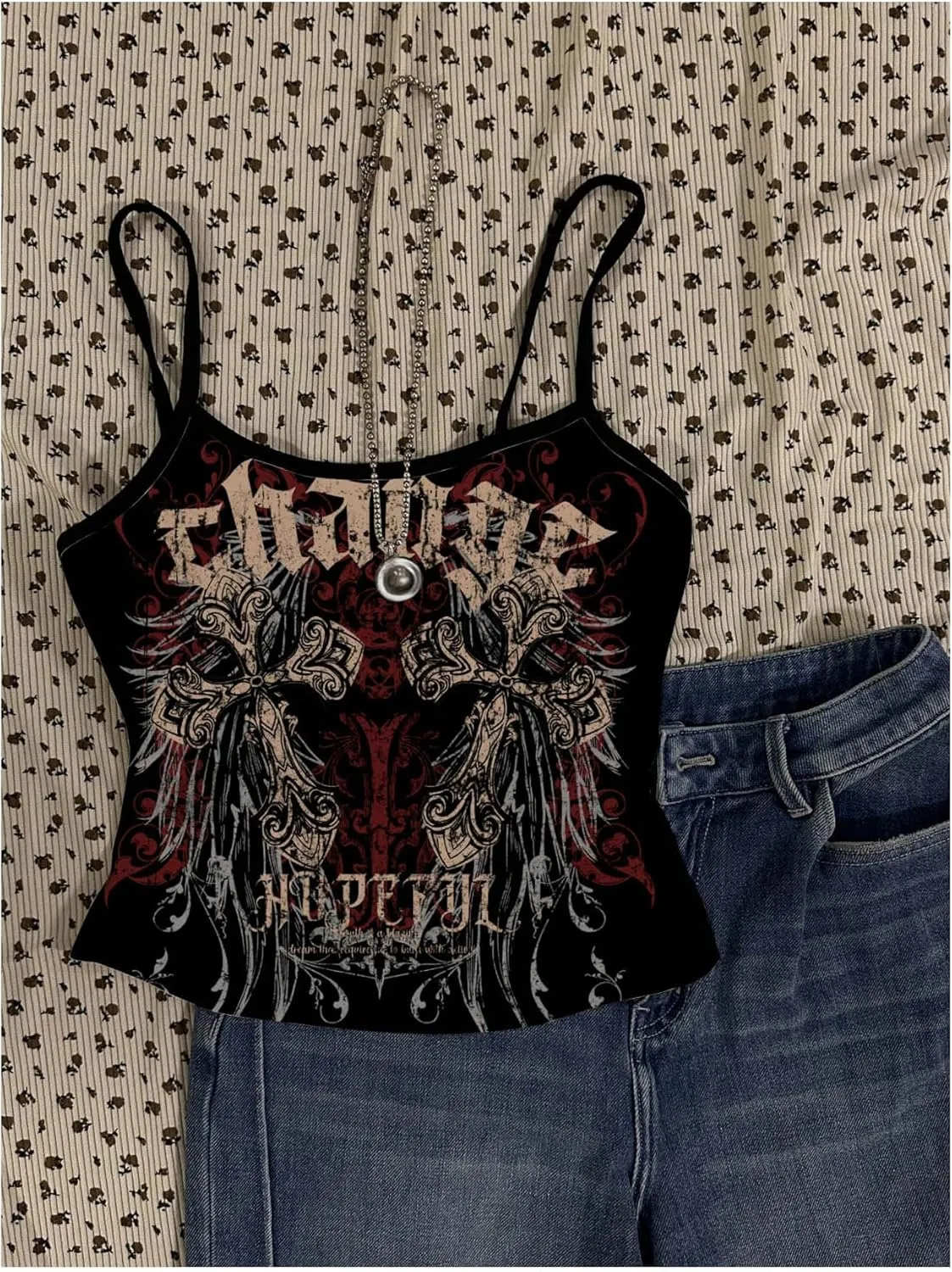 Women's Y2K Leopard Print Slim Fit Camisole Tops Casual Spaghetti Strap Tank Tops