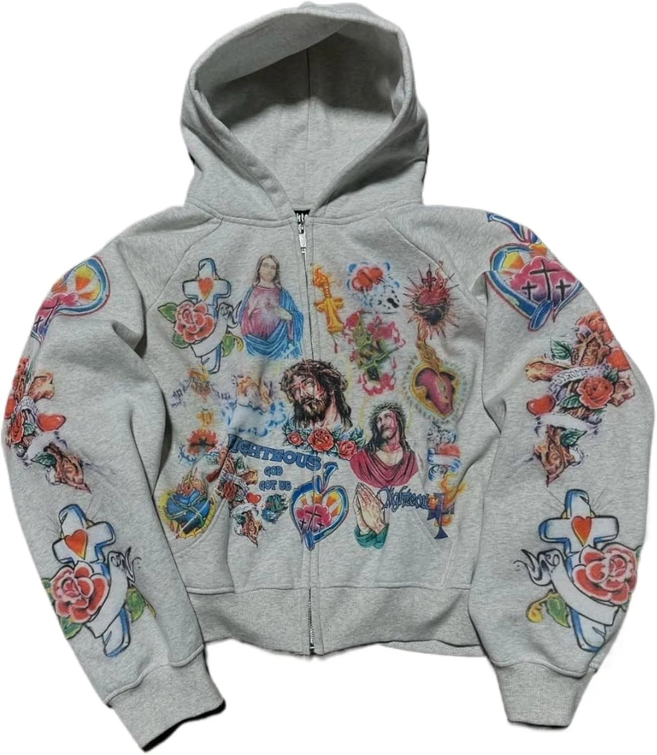 Y2k Zip up Hoodie Streetwear Graphic Oversized Rapper Hooded Sweatshirts Unisex Grunge Vintage Clothes