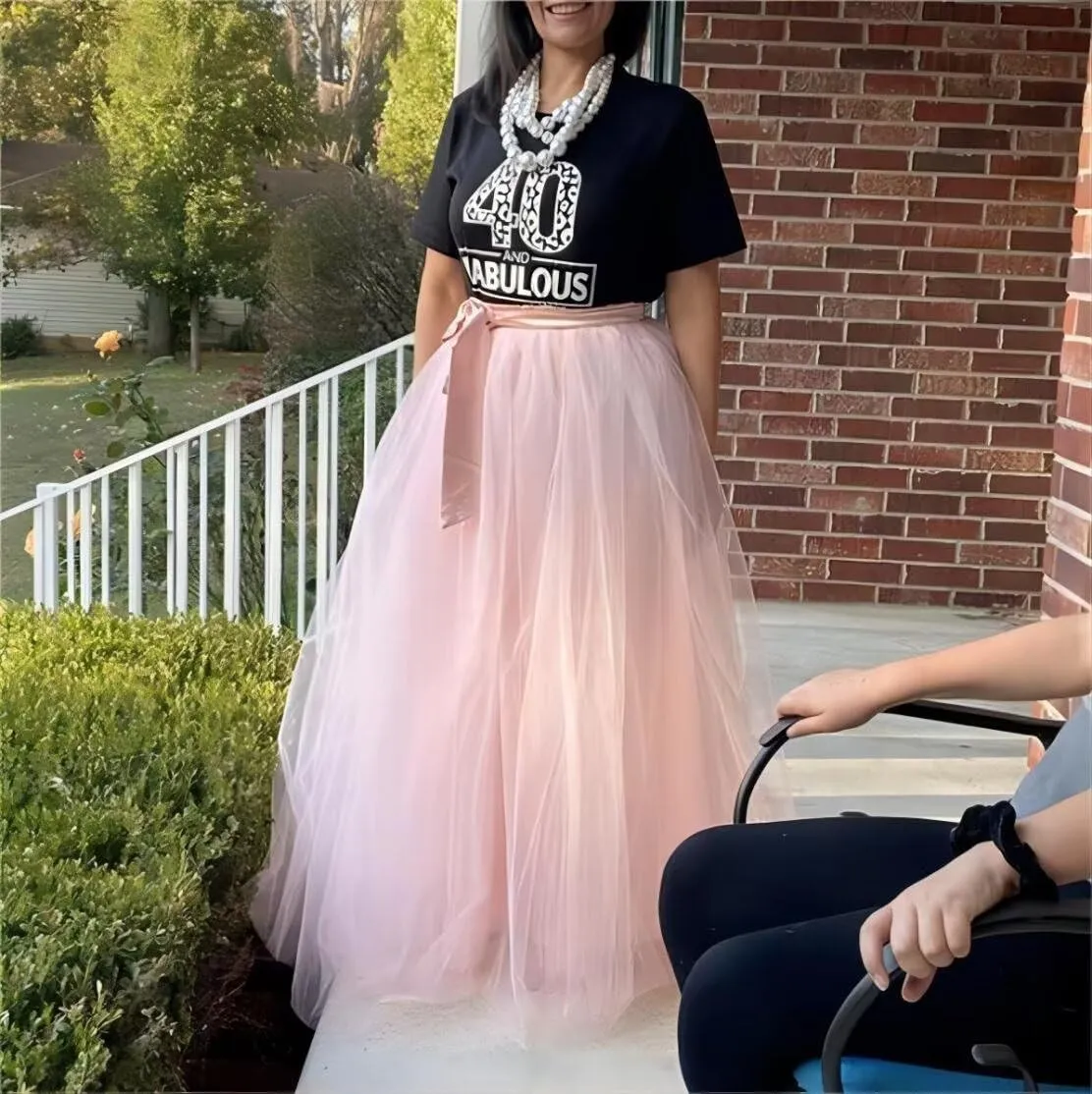 YJNXHN Women's Long Maxi Layered A Line Tulle High Waist Skirt Floor Length for Wedding Party Evening Prom