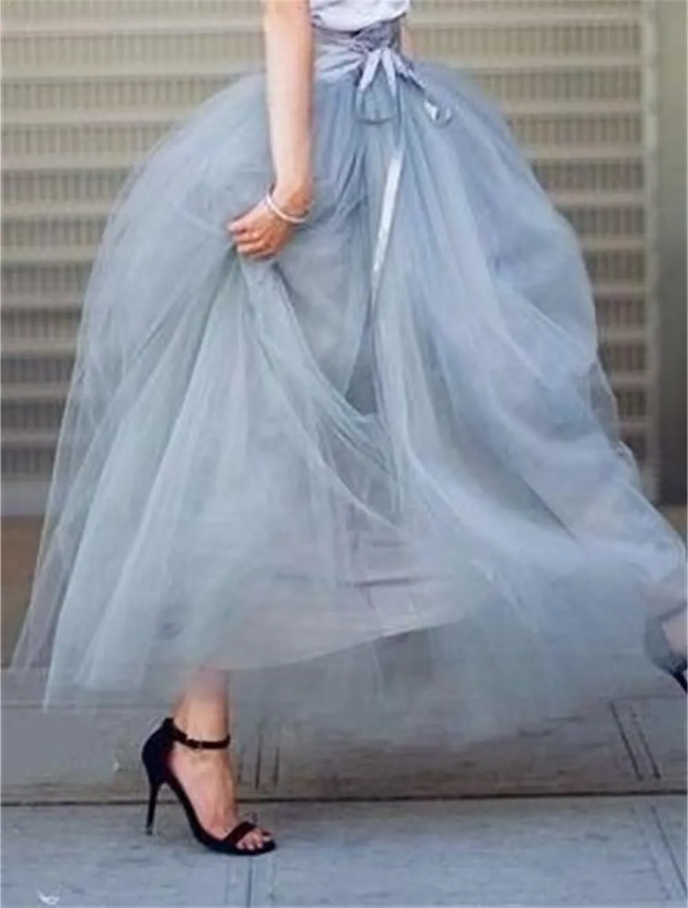YJNXHN Women's Long Maxi Layered A Line Tulle High Waist Skirt Floor Length for Wedding Party Evening Prom