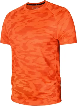 Zengjo Mens Workout Shirts Quick Dry Short Sleeve Athletic Running Gym T Shirt