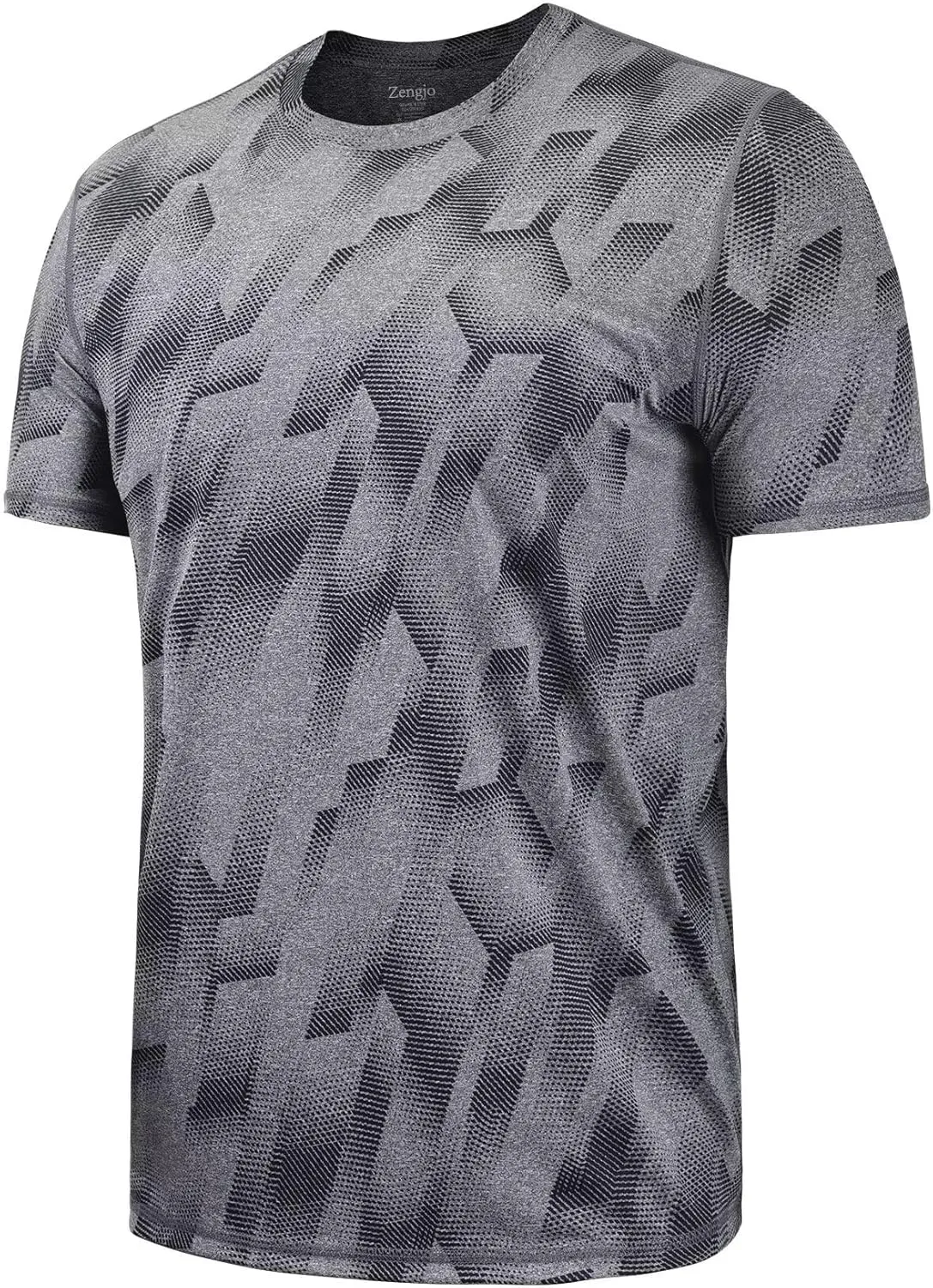Zengjo Workout Shirts for Men Quick Dry-Moisture Wicking Gym Running Athletic T-Shirts Short Sleeve Fitted Tee